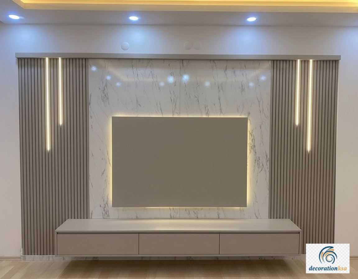 تصميم ديكور تلفزيون مودرن في الخبر والدمام