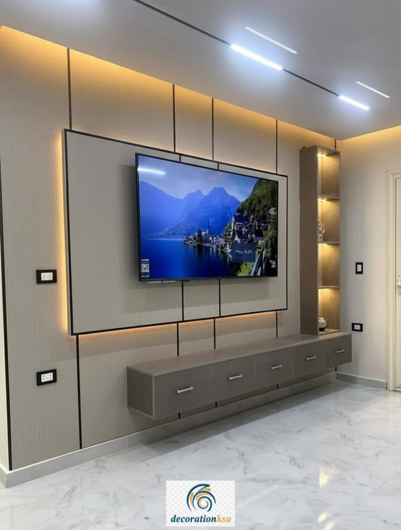 تركيب بديل الخشب والرخام خلفيات تلفزيون