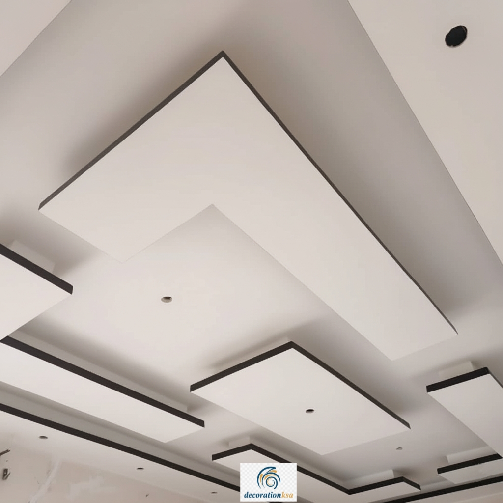 ديكور سقف لمنطقة الطعام بتصميم مفتوح