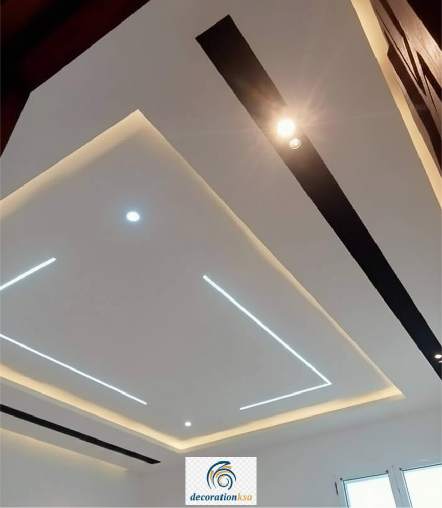 تصميم إضاءة مخفية في جبس بورد غرف نوم الماستر