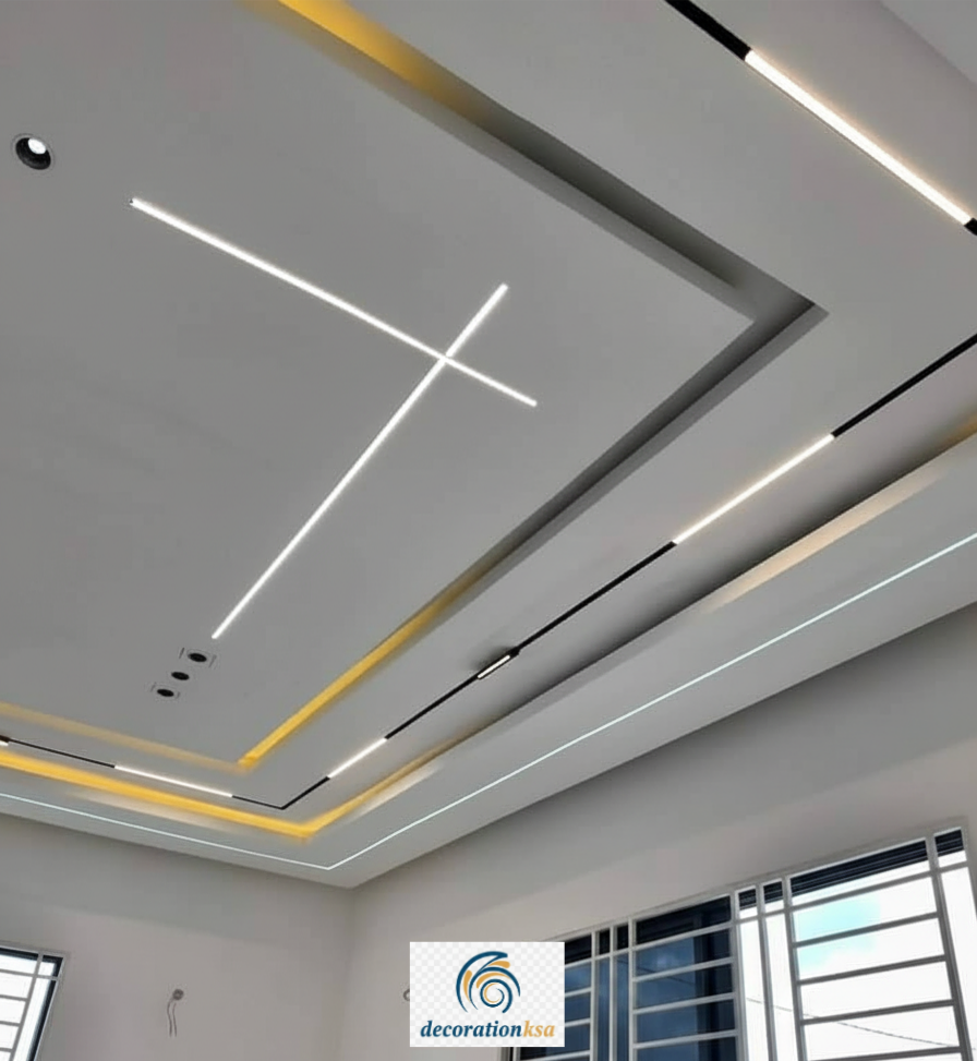 تصميم ديكورات الأسقف المعلقة مع الإضاءة المخفية
